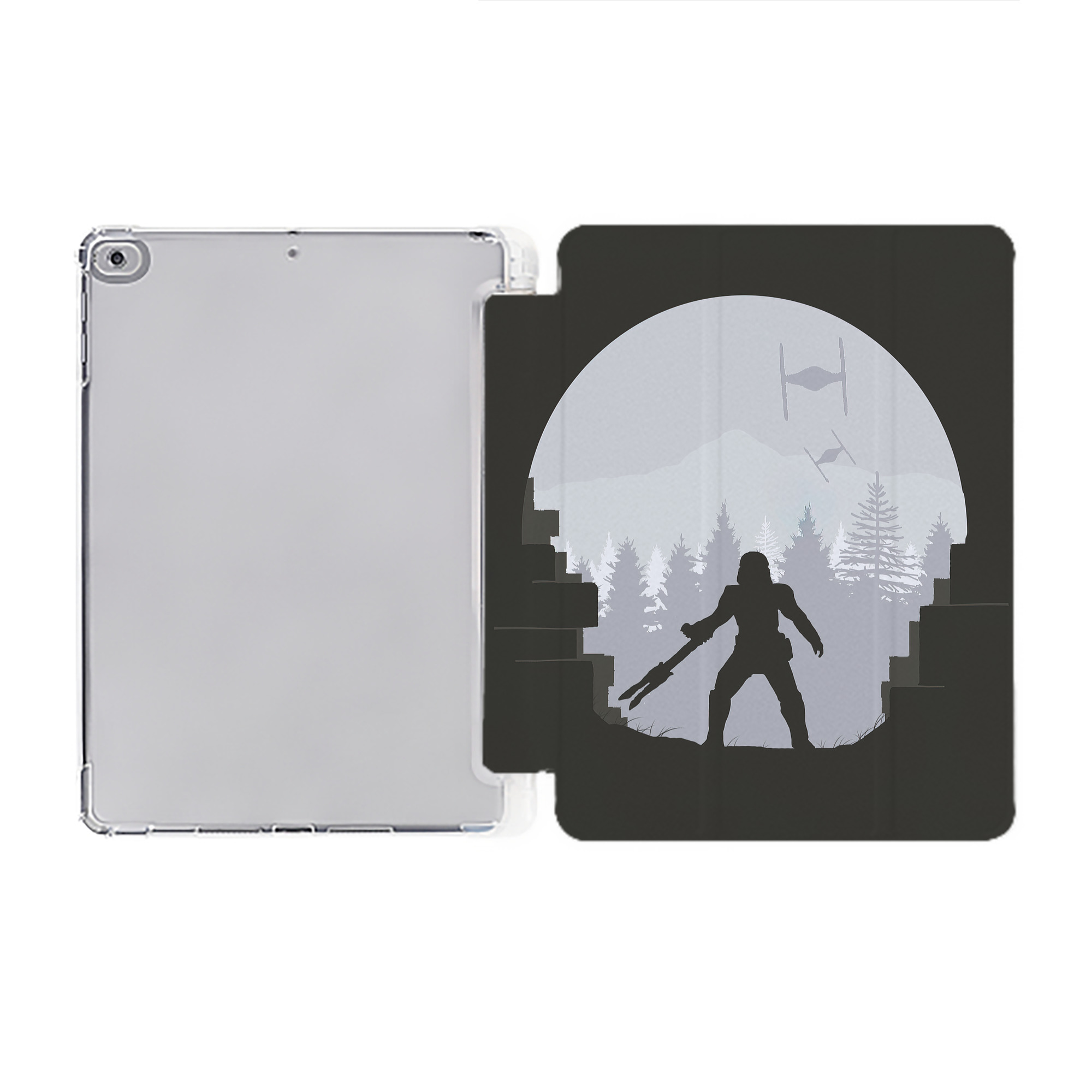 （画像用） スター・ウォーズ Star Wars IPad ケース ペン収納付き 三つ折りスタンド PUレザー×シリコン 対応機種9.5/10.5/10.9インチ
